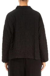 Black Pleated Silk Bamboo Jacket 2