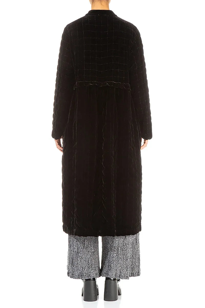 Black Pleated Silk Velvet Jacket - Coat 3