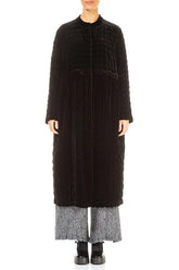 Black Pleated Silk Velvet Jacket - Coat 2