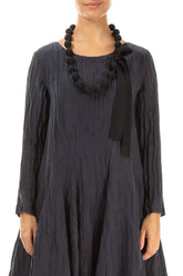 Black Silk Bead Necklace 1