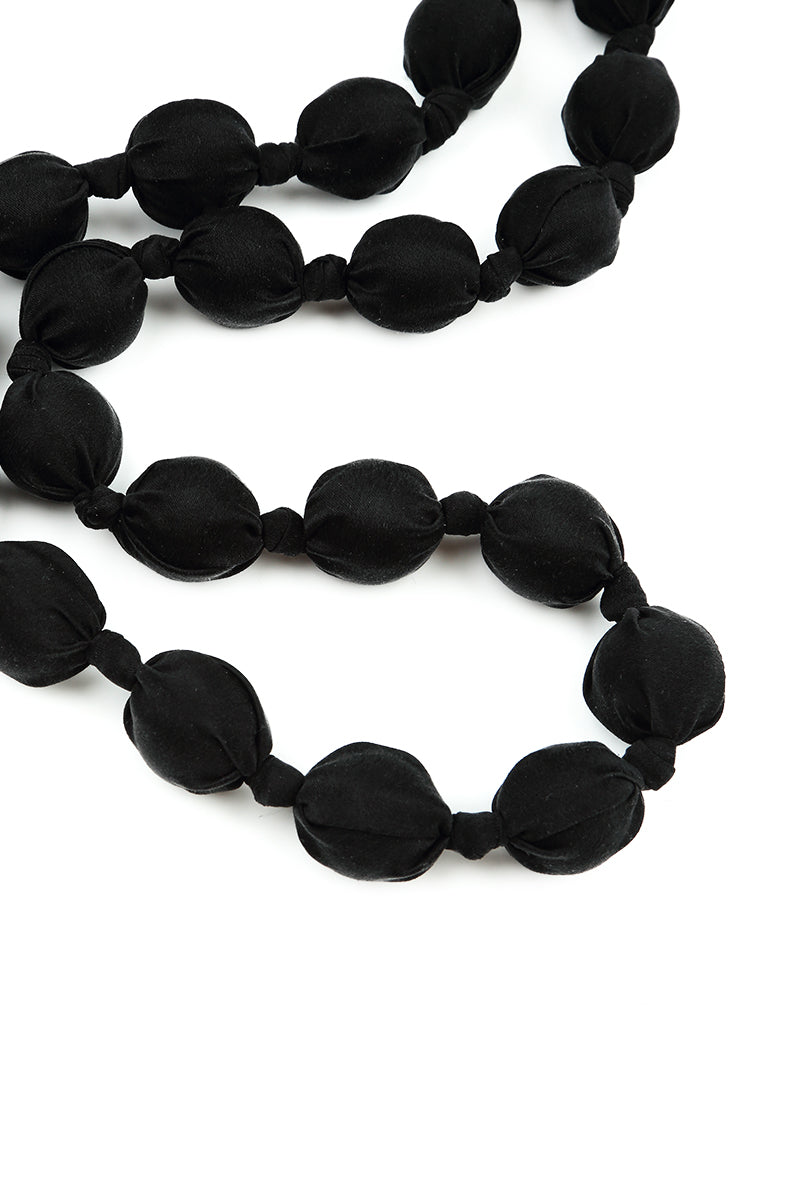 Black Silk Bead Necklace 5