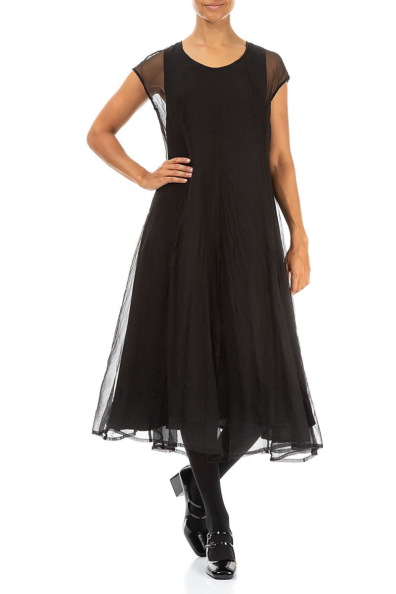 Black Silk Chiffon Dress