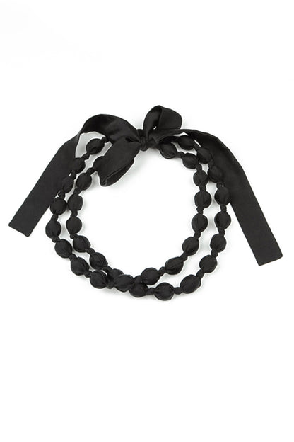 Black Silk Fine Bead Necklace