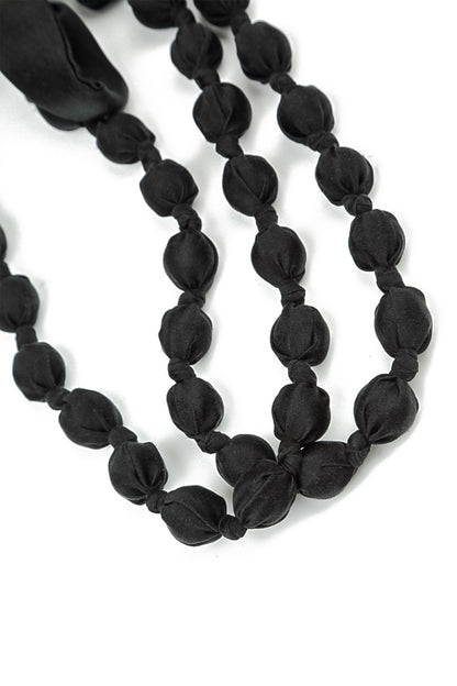 Black Silk Fine Bead Necklace