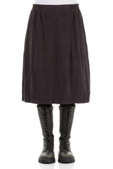 Black Silk Linen Skirt 1