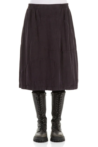 Black Silk Linen Skirt 1
