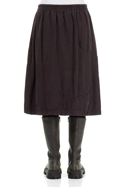 Black Silk Linen Skirt 2