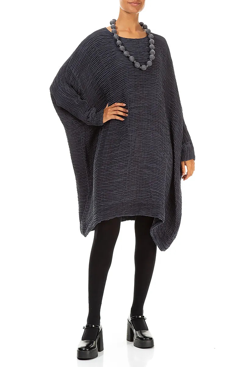 Black Silver Silk Bead Necklace 2