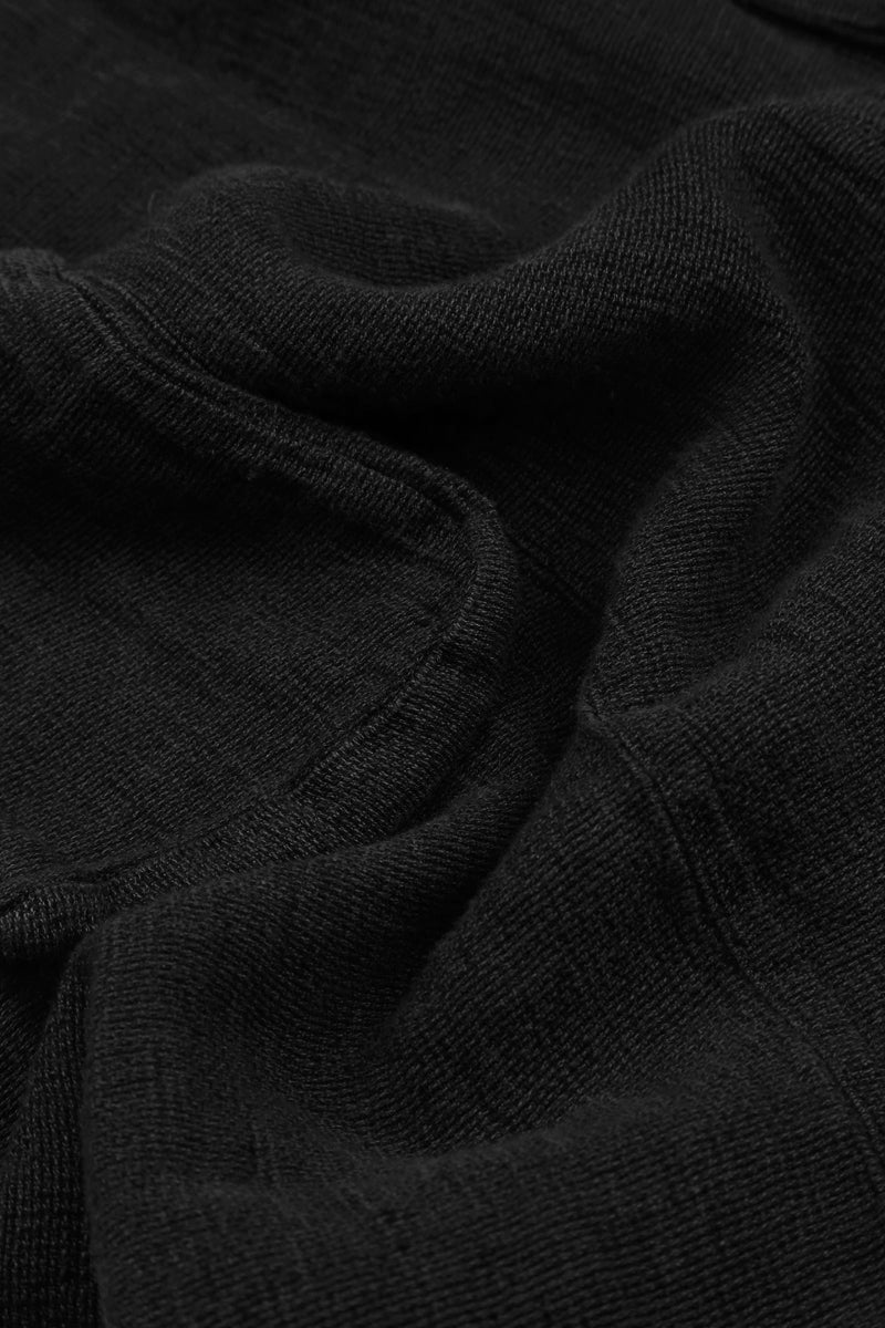 Black Sweetheart Neck Mélange Linen Blouse