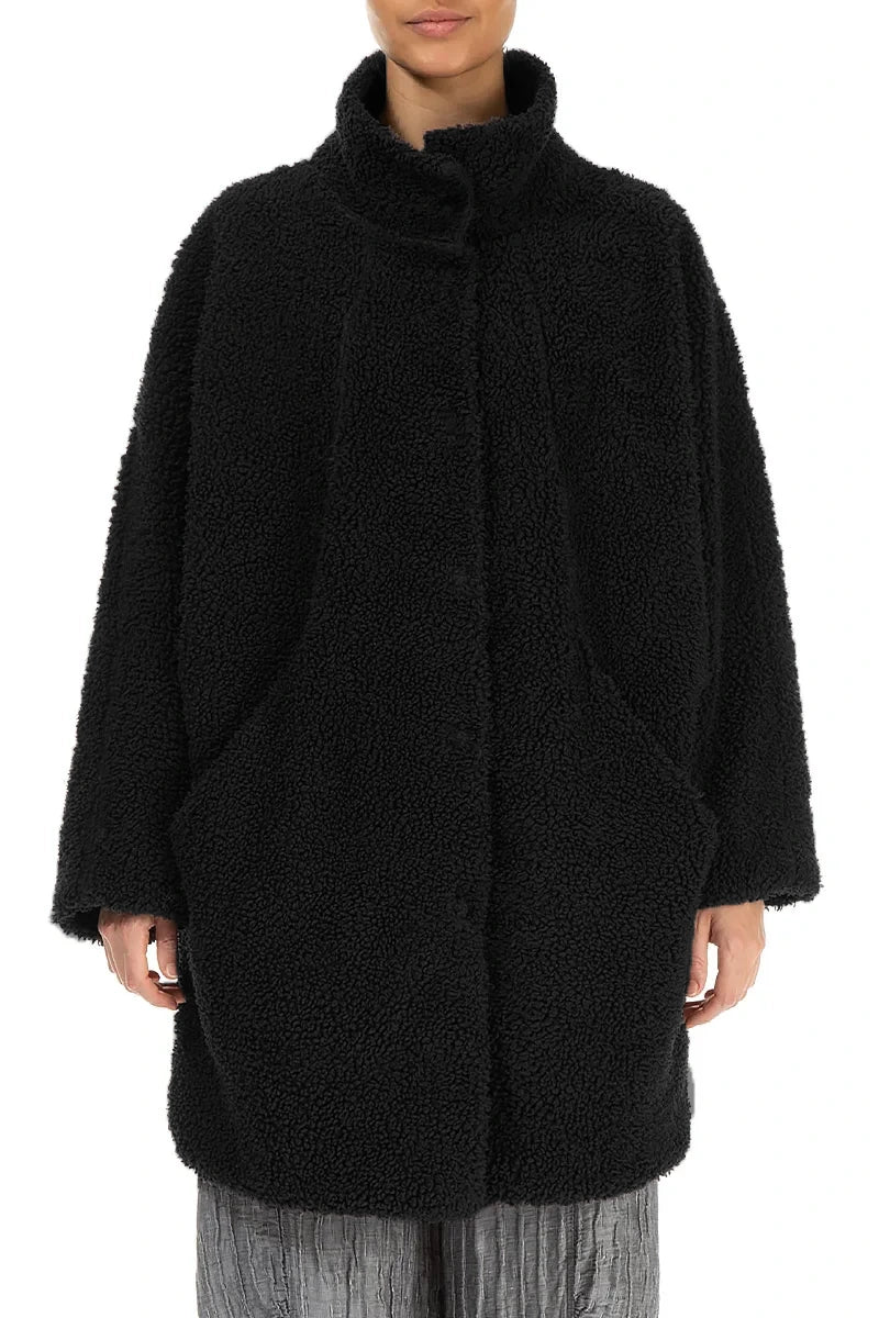 Black Teddy Cotton Coat 1