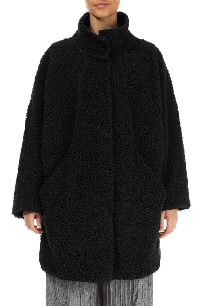 Black Teddy Cotton Coat 1
