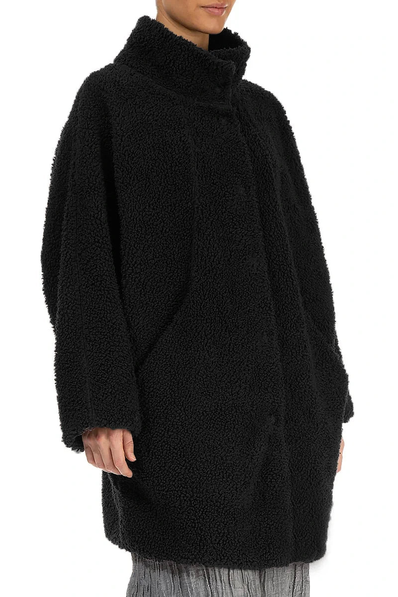 Black Teddy Cotton Coat 3