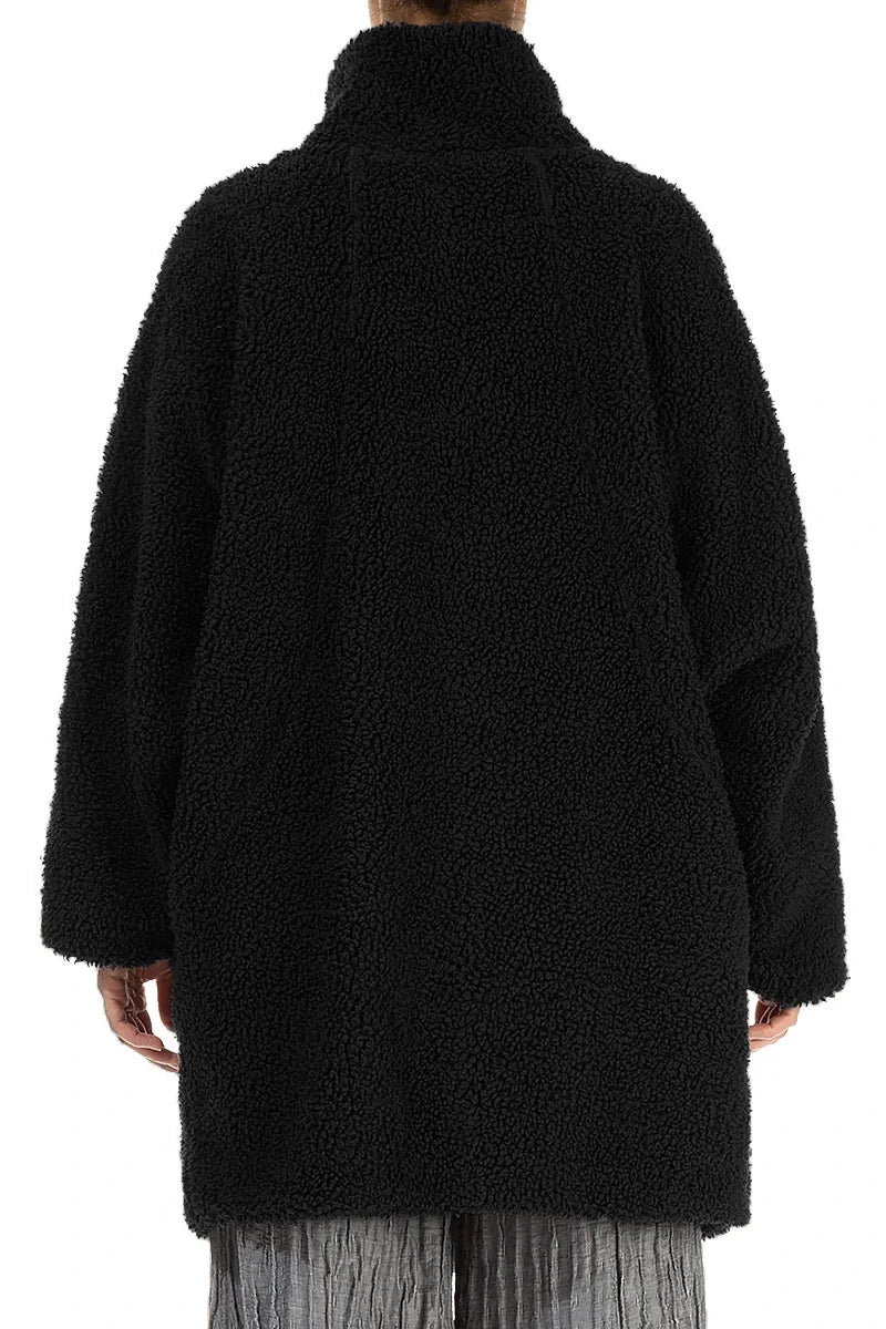 Black Teddy Cotton Coat 2