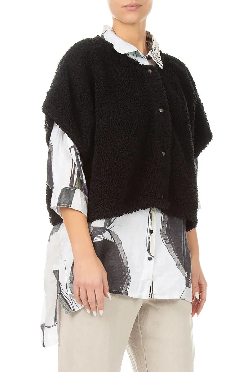 Black Teddy Cotton Gilet 4