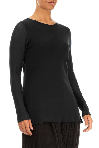Black Mesh Soft Cotton Blouse 3