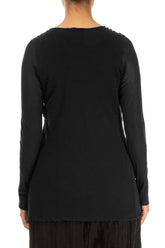Black Mesh Soft Cotton Blouse 2