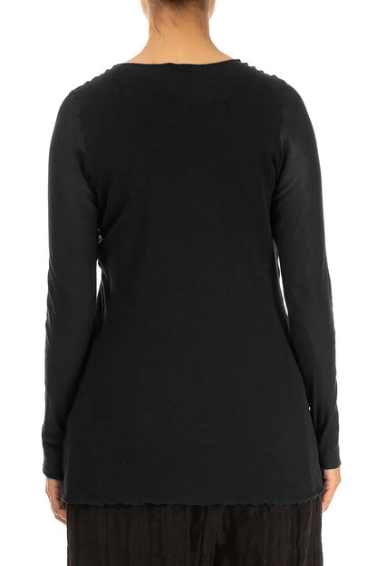 Black Mesh Soft Cotton Blouse 2