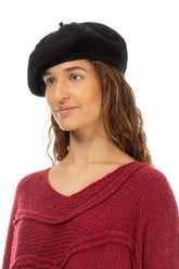 Black Wavy Cotton Beret 3