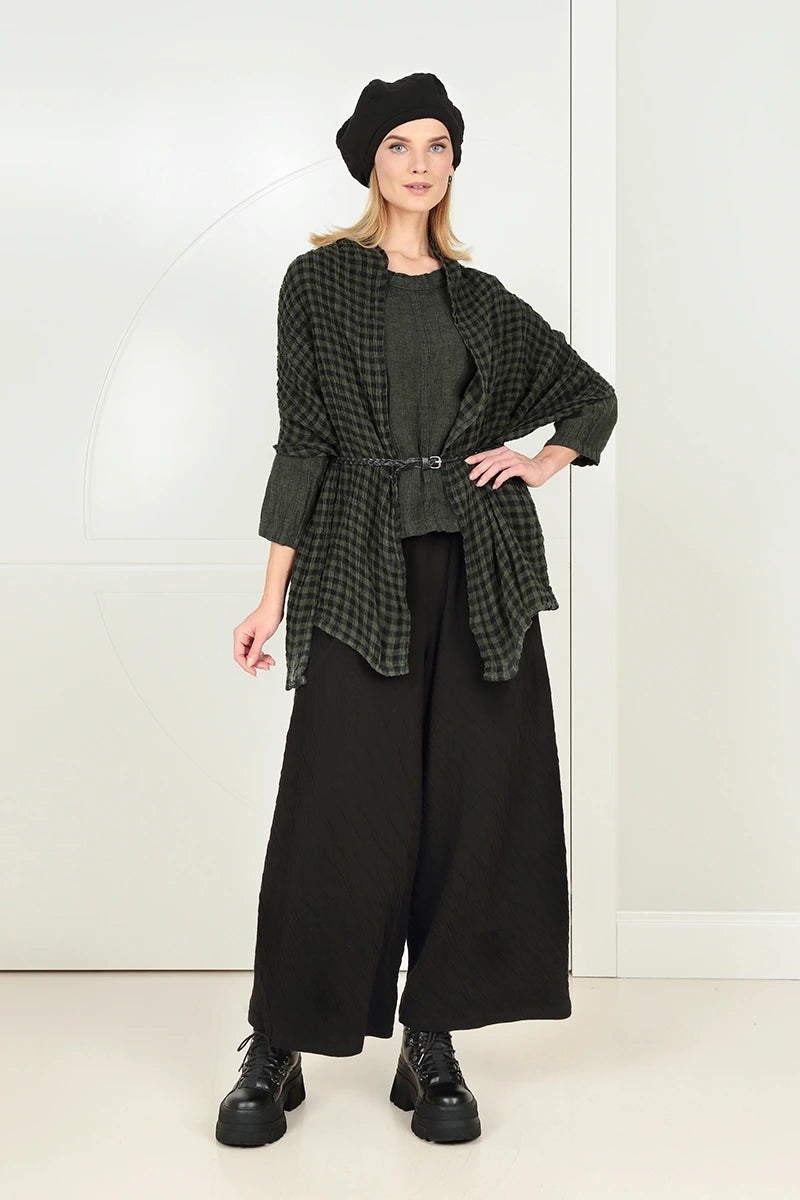 Black Wavy Cotton Beret 1