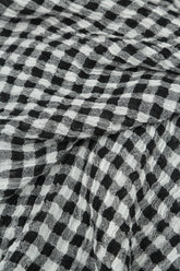 Black & White Check Linen Scarf 4