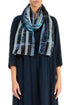 Blue Lines Stretch Silk Velvet Scarf 1