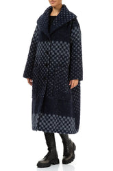 Blue Alpaca Wool Trapeze Coat 3