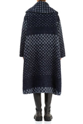 Blue Alpaca Wool Trapeze Coat 2