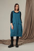 Blue Check Linen Dungaree Dress 6