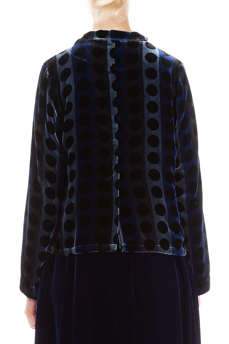 Blue Circles Silk Velvet Jacket