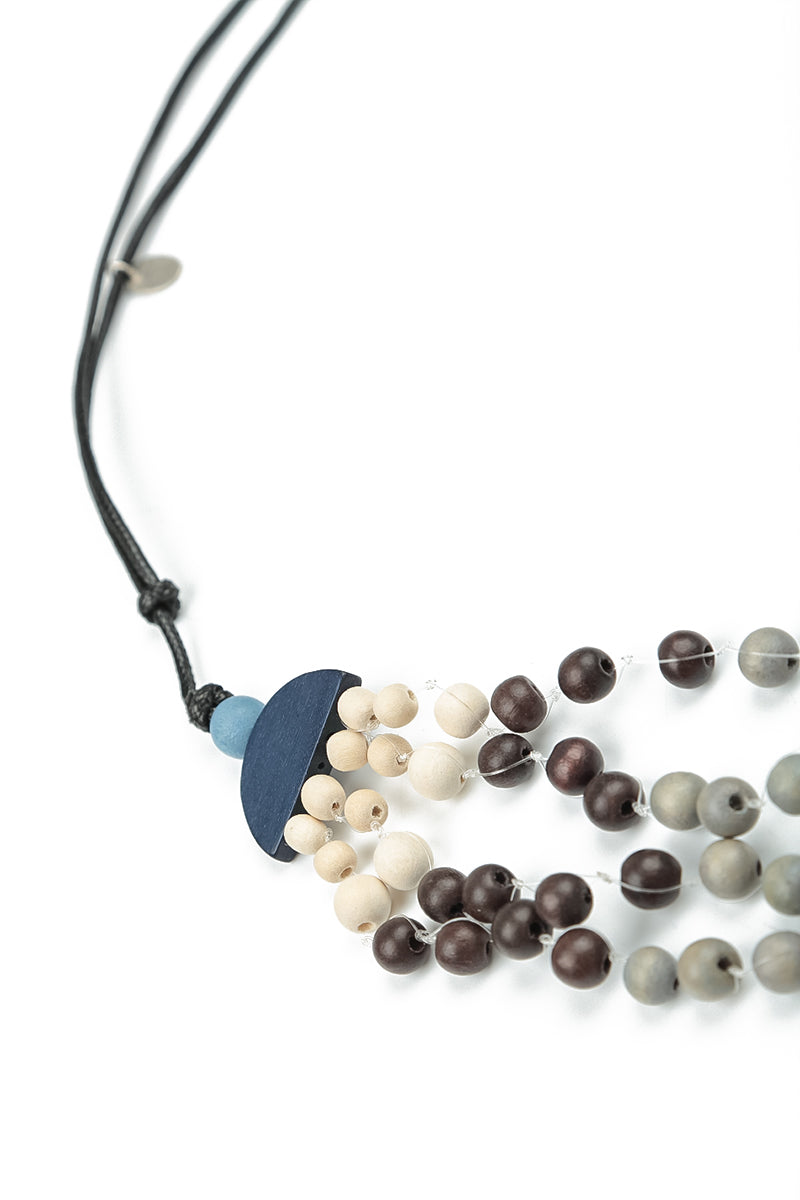 Blue Haze Wood Necklace 6