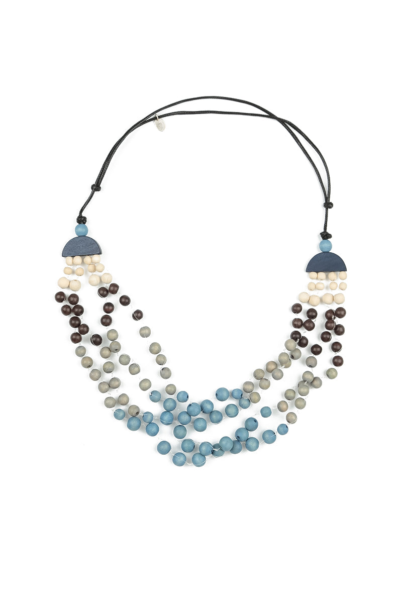 Blue Haze Wood Necklace 4