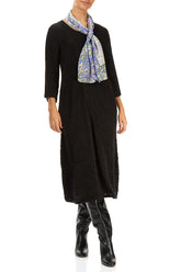 Blue Meadow Floral Silk Scarf 4