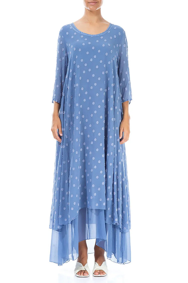 Blue Nova Dotty Silk Dress 1