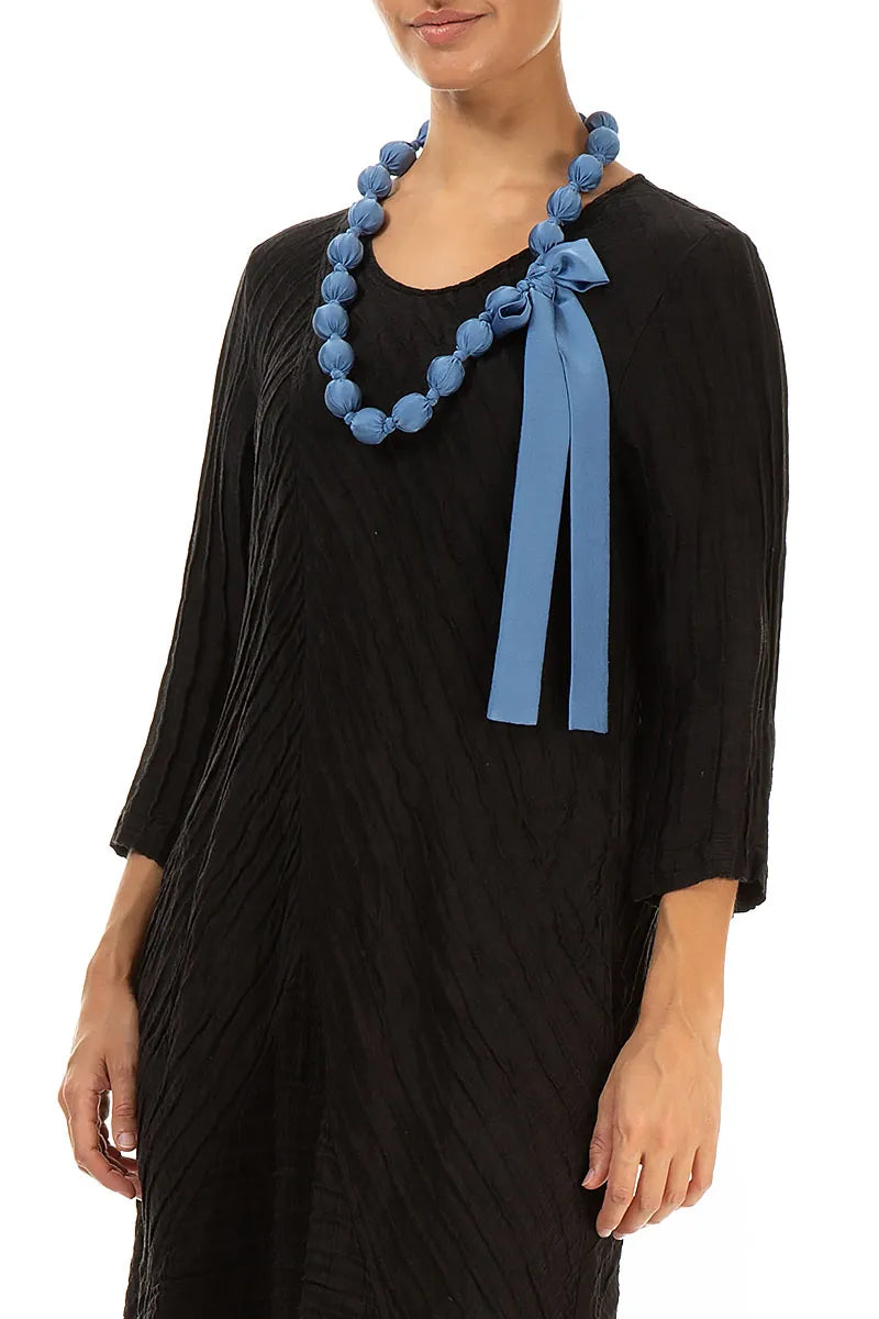 Blue Nova Silk Bead Necklace 3