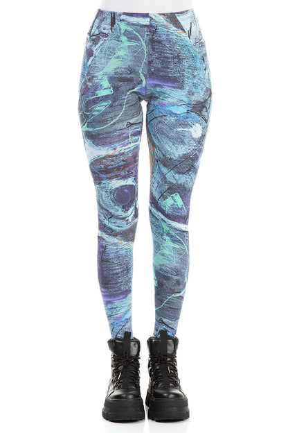 Blue Reverie Cotton Leggings 1