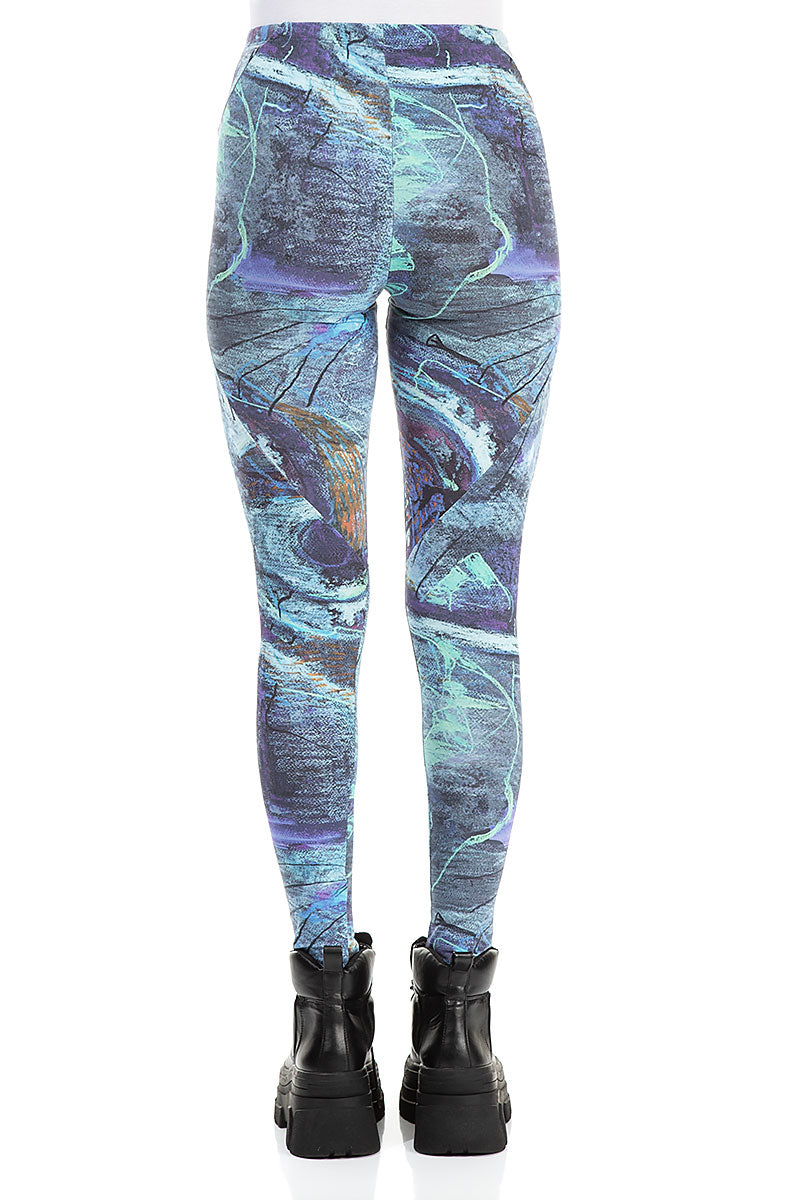Blue Reverie Cotton Leggings 2