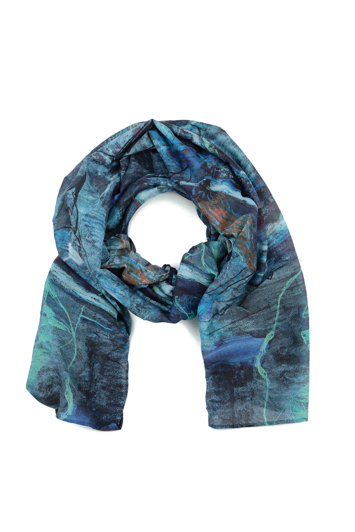 Blue Reverie Silk Cotton Scarf 4