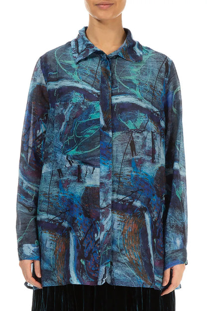 Blue Reverie Silk Cotton Shirt 1