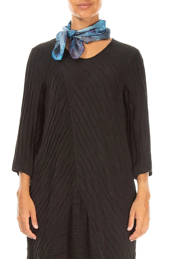 Square Blue Reverie Silk Cotton Scarf