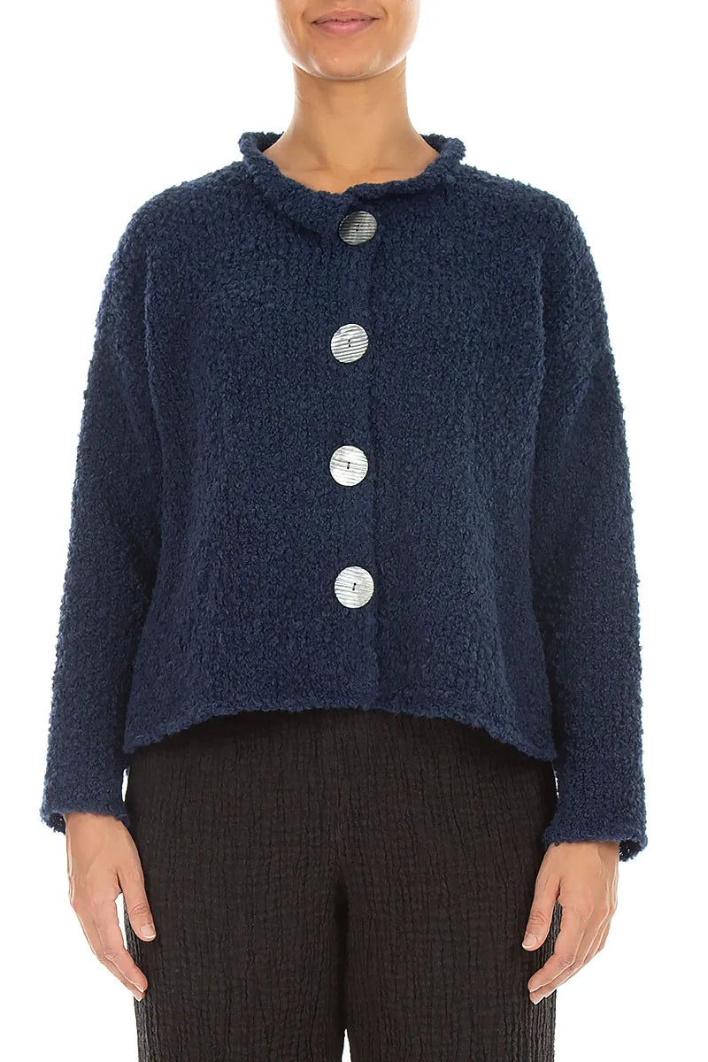 Blue Violet Alpaca Wool Cardigan 1
