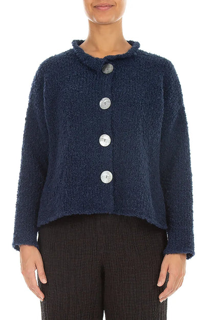 Blue Violet Alpaca Wool Cardigan