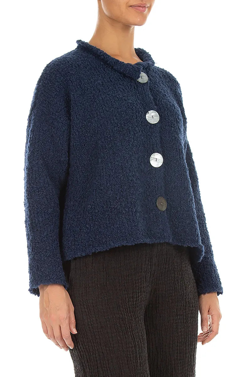 Blue Violet Alpaca Wool Cardigan