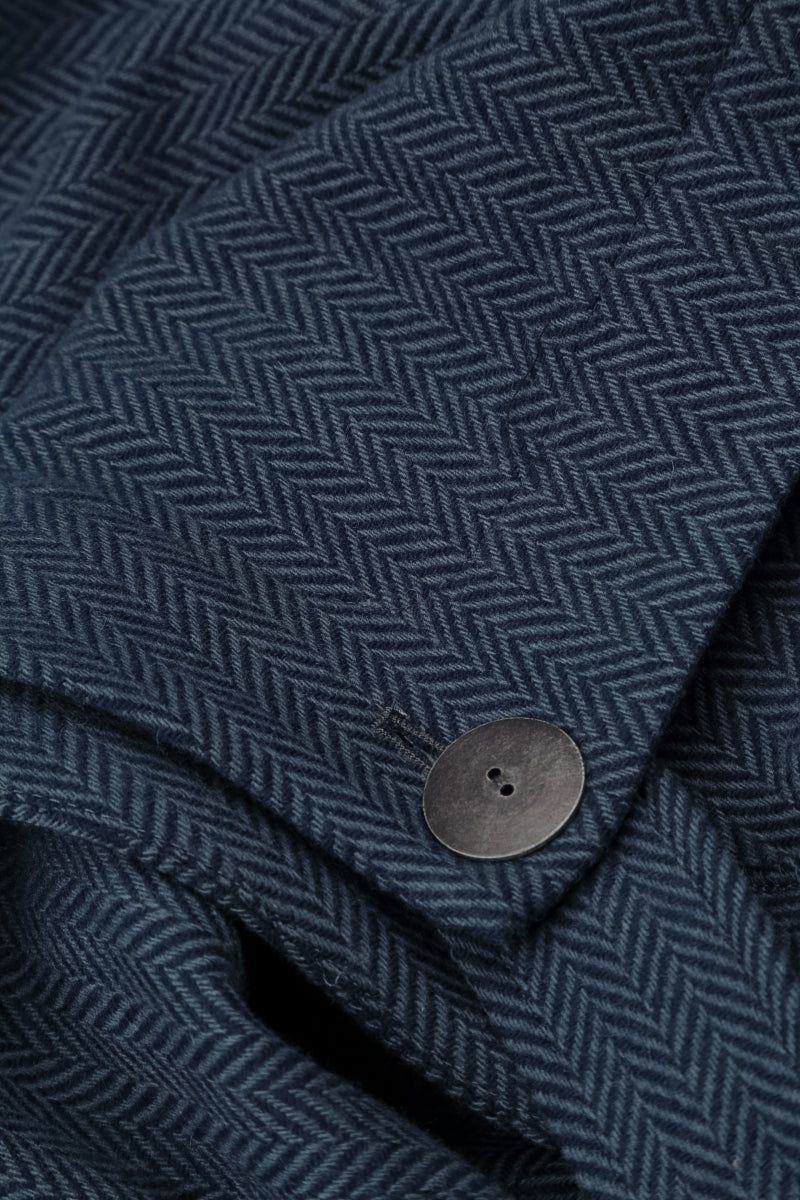 Blaues Woll-Latzkleid