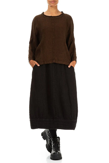 Boxy Aged Copper Mélange Linen Blouse 4