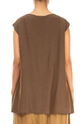 Boxy Aged Copper Silk Bamboo Blouse 2