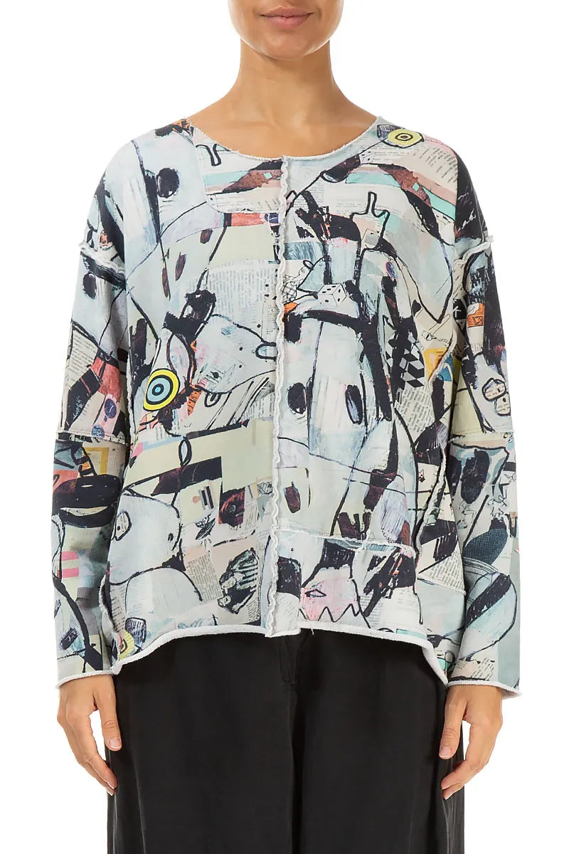 Boxy Artful Elements Cotton Jumper 1