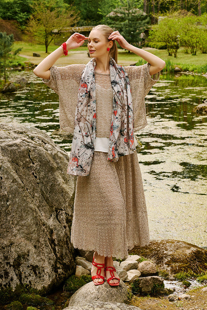 Boxy Beige Broderie Cotton Blouse 1