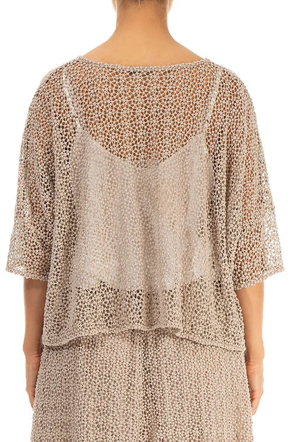 Boxy Beige Broderie Cotton Blouse 3