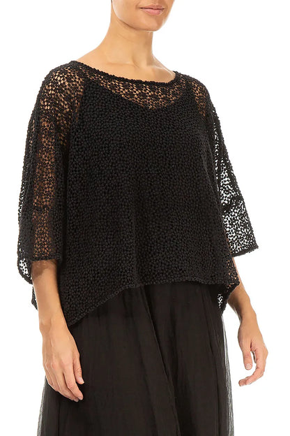 Boxy Black Broderie Cotton Blouse 3