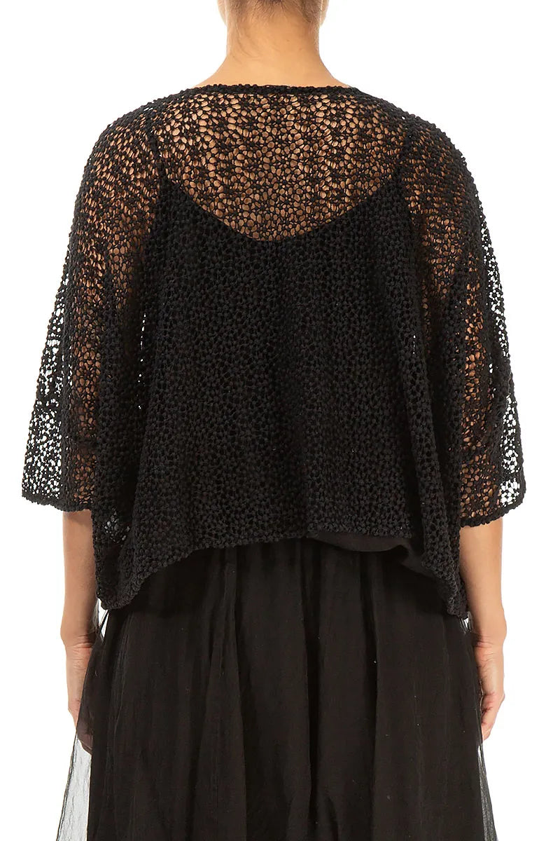 Boxy Black Broderie Cotton Blouse 2